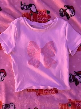 Garage Stormi Baby Tee white with pink bow